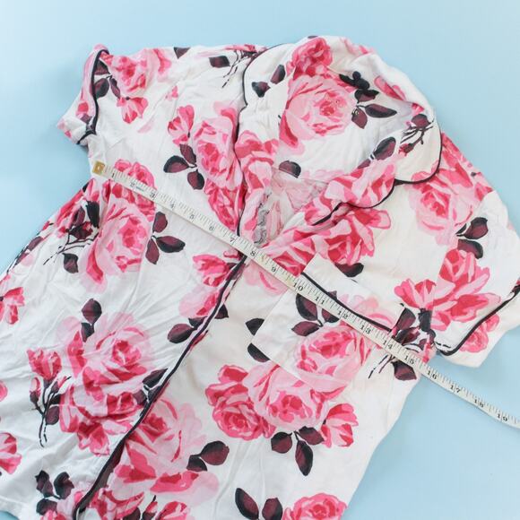 Kate Spade New York Rose Print White Pink Matching Pajama Set Size XSmall Preppy - Picture 10 of 12